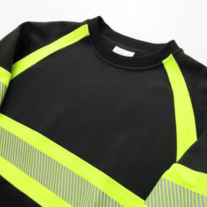เสื้อสเวตเชิ้ตสะท้อนแสงสำหรับทำงาน สีดำเหลือง สำหรับผู้ชาย ชุดป้องกันอุตสาหกรรม ชุดยูนิฟอร์มเพื่อความปลอดภัย ชุดป้องกันการมองเห็นสูง - Product Image 5