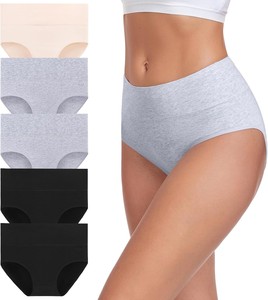 Culottes taille haute pour femmes adultes, motif floral, décoration nœud, tricotées, écologiques, en coton doux extensible, couvrance totale - Product Image 1