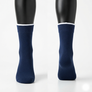 Sales Blackhardson Premium Cotton Blend <b>Scrub</b> Socks 200 GSM Navy <b>Blue</b> White Ribbed Cuff Custom Logo Ready Soft Knit Fit Needle - Product Image 1