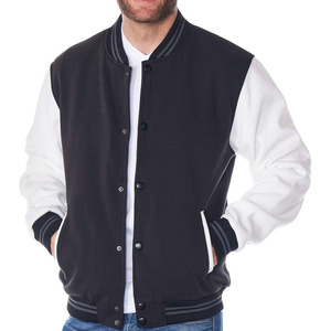 Formal Men's Winter Varsity Jacket Front Logo 100% Cotton Windproof Reflective Design <b>Covered</b> <b>Button</b> Closure Polyester Wadding - Product Image 1
