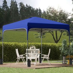 Gazebo Portatile Blu 3x3 m con Borsa per il Trasporto, Ruote e Altezza Regolabile - Product Image 2