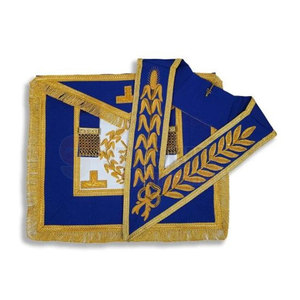 Tablier de regalia maçonnique de luxe, broderie 3D de qualité supérieure, fixation par épingle de sûreté, style classique - Product Image 3