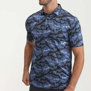 เสื้อกอล์ฟผู้ชายแบบถัก พิมพ์ลายดิจิทัล ปักลายตามสั่ง ขายส่ง ซับลิเมชั่น กีฬา แห้งเร็ว เป็นมิตรกับสิ่งแวดล้อม โพลีเอสเตอร์ 100% - Product Image 5