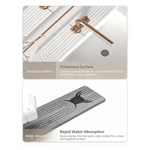 แผ่นรองกันน้ำกระเด็นสำหรับอ่างล้างจาน ทำจากหินไดอะตอมไมต์ ป้องกันความชื้น ซึมซับน้ำ ป้องกันน้ำกระเด็น อุปกรณ์เสริมในครัว - Product Image 4