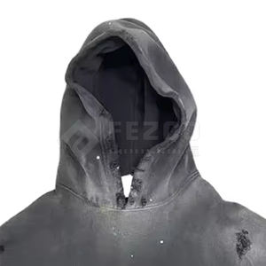 Sudaderas con Capucha de Felpa de Algodón de Tallas Grandes, Fabricadas en Fábrica, con Efecto Desgastado por el Sol, para Hombre, en Stock, Diseño Único y Cómodo - Product Image 4