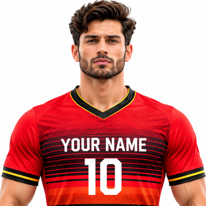 Conjunto de Uniforme de Fútbol Profesional para Hombre, Degradado Rojo Naranja, Ropa Deportiva para Equipo de Fútbol - Product Image 5