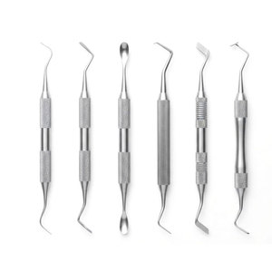 Curetas Quirúrgicas Dentales Manuales de Precisión, con Empuñadura Ergonómica, Reutilizables, de Acero Inoxidable, Instrumentos para Tratamiento Periodontal - Product Image 1