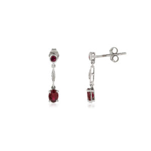 Nueva colección de pendientes pequeños hechos a mano con rubí y diamantes para mujer, oro blanco de 14 quilates, regalo del Día de San Valentín, joyería preciosa - Product Image 3