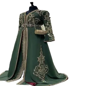 Robe Abaya longue à col rond et manches chauve-souris pour femmes musulmanes, Kaftans solides de haute qualité - Product Image 1