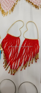 Pendientes de cuentas de semillas bordados a mano, dulces y frescos, unisex, joyería multicolor clásica para fiestas - Product Image 4