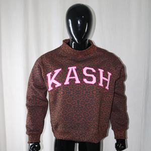 Sudadera KASH PANTHER con cuello alto, 100% rosa claro, con apliques bordados, cuello ancho, URBAN PRODUCTIONS - Product Image 1