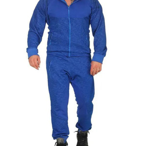 Men's Blue Tracksuit Full <b>Zip</b> <b>Hooded</b> Sweatshirt Pants Set Solid Color Casual Wear Breathable Polyester Cotton Autumn Sportswear - Product Image 1
