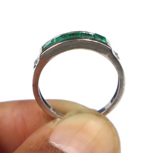925 Sterling <b>Silver</b> <b>Emerald</b> with Diamond Cut Gemstone <b>Ring</b> Wholesale Natural <b>Emerald</b> Stone <b>Silver</b> <b>Ring</b> Jewelry - Product Image 6