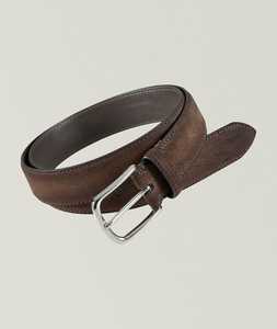 Ceinture de luxe artisanale en cuir suédé vintage avec boucle à ardillon en alliage, finition premium, aspect luxueux et écologique - Product Image 2