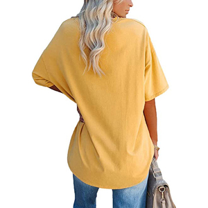 Camiseta Oversize de Algodón para Mujer al por Mayor, Estilo Urbano, con Logo Personalizado, Cuello Redondo, Holgada, Antiarrugas, de Secado Rápido, Color Personalizado - Product Image 5