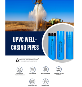 Tuyaux en PVC-U bleus pour puits forés et puits d'eau, fabricant OEM/ODM, fournisseur exportateur de tubes filetés nervurés à extrémité lisse - Product Image 5