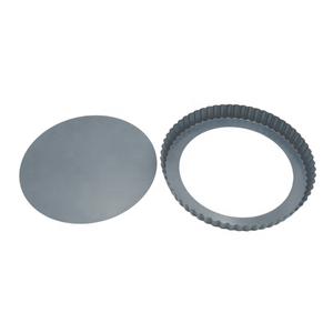 Round 24cm Tart Pan with removable bottom, Carbon Steel with Non-stick coating. Tart and <b>Pizza</b> Baking <b>accessory</b> - Product Image 3