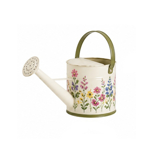 Arrosoir en métal avec peinture florale pour le jardinage, finition durable, capacité de 1,5 L - Product Image 1