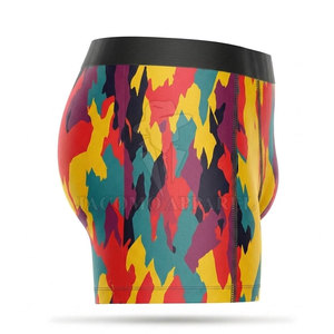 Boxer classique en coton pour homme, tissu extensible doux, coupe confortable, ceinture côtelée, sous-vêtements décontractés pour un usage quotidien - Product Image 3
