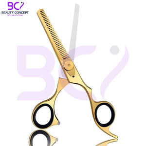 Tijeras de Peluquería para Adelgazar el Cabello, 6.0 Pulgadas, Color Dorado Personalizado, Herramientas de Peluquería Profesional, Venta al Por Mayor OEM - Product Image 2