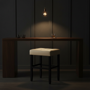 Tabouret de bar moderne en cuir PU sans dossier, tabouret de comptoir rembourré pour cuisine - Product Image 3