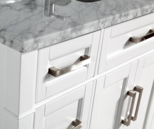 Hardwood Marble Vanity 60 Inch with Mirror Bathroom Vanity Luxury Bathroom Vanities White Bathroom Cabinet - Product Image 4