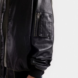 Veste en cuir pour homme, vêtements d'hiver de haute qualité, couleur et taille personnalisées, services OEM, veste en cuir pour homme disponible dans toutes les tailles - Product Image 1