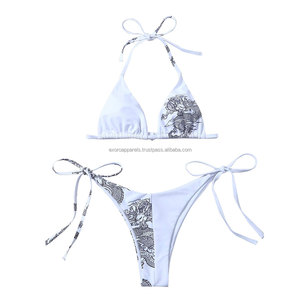 Micro Bikini de Alta Calidad y Estilo Moderno para Mujer, Conjunto de Baño Transparente con Logotipo Frontal, Ligero, de Spandex/Nailon Transpirable - Product Image 1