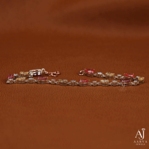 Bracelet tennis AARVA JEWELS en argent 925 plaqué or rose et rhodium, moissanite taille poire, style hip-hop, cadeau de luxe pour femme, à porter au quotidien - Product Image 4