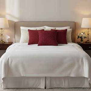 SOGA 45cm Deep <b>Red</b> and Classic Cream Cable Knit Pillowcase Set 6PC-Elegant Decorative <b>Cushion</b> <b>Covers</b> - Product Image 4