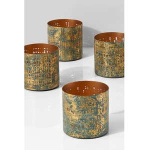 Ensemble de porte-bougies cylindriques en fer mosaïque avec découpes géométriques, résistants à la chaleur, décoration d'intérieur - Product Image 6