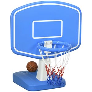 Canestro da basket per bordo piscina con palla e pompa per piscine interrate - Blu - Product Image 1