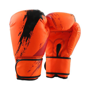Gants de boxe d'entraînement en similicuir bleu avec fermeture à lacets pour adultes, design respirant - Product Image 2