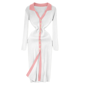 Vestido Polo Minimalista para Mujer - Vestido Casual de Verano Ajustado - Ropa Moderna de Algodón Piqué de Manga Corta para Mujer - Product Image 4