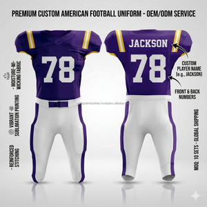 Full Sublimation American <b>Football</b> Kit Matching Jersey Pants <b>Socks</b> Set Custom Sublimated Performance Sports Gear 100% <b>Short</b> - Product Image 2