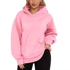 เสื้อฮู้ดสีชมพูสำหรับผู้ชาย แขนยาว ทรงปกติ สีพื้น ผ้าถัก มีซับใน สำหรับฤดูหนาว ย้อมสีเรียบ ผ้าฝ้าย 100% - Product Image 2
