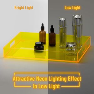 Plateau de service décoratif en acrylique pour table basse, plateau de vanité, plateau à thé, plateau à fruits, plateau à collations, apéritifs, desserts, boissons. - Product Image 3