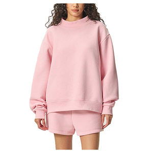 Custom Printed Casual Autumn Front Logo Cotton Blend <b>Leopard</b> <b>Print</b> Drop-shoulder Pullover Crew Neck <b>Sweatshirt</b> Long Sleeve Women - Product Image 2