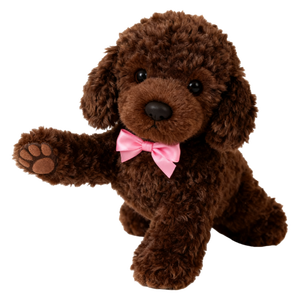 Peluche réaliste de chiot Samoyède blanc, douce et moelleuse, avec nœud papillon rouge - Product Image 6