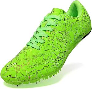 Chaussures de course légères pour hommes à motif craquelé vert, avec empeigne synthétique, semelle extérieure en caoutchouc, semelle intermédiaire en EVA et doublure en mesh, idéales pour l'été. - Product Image 1