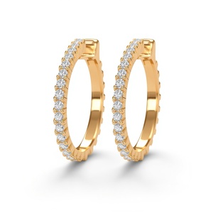 Premium 10K Solid Gold Eternity Hoop <b>Earrings</b> with Lab Grown Diamonds Luxury <b>Fine</b> Jewelry for Women OEM Manufacturing - Product Image 1