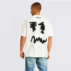 Fabricant de t-shirts personnalisés en mousse, impression 3D en relief, t-shirt en coton uni surdimensionné pour hommes - Product Image 3