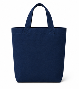 L'aventure vous attend : Sac fourre-tout en toile bleu marine personnalisé avec impression de montagne, poignée supérieure, idéal pour les voyages et le shopping - Product Image 3