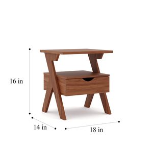 Modern Solid Wood Nightstand With 1 Drawer And Open <b>Shelf</b> Storage Bedroom Furniture Scandinavian Design - Product Image 6