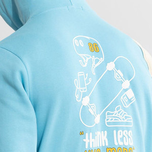 Sweat à capuche vintage épais en molleton bouclette de coton à double fermeture éclair, imprimé léopard, streetwear, broderie, délavé à l'acide - Product Image 3