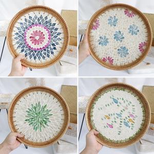 ถาดรองเสิร์ฟสำหรับตกแต่งบ้านสไตล์อาหรับถาดรองหวายประดับมุกแม่ไม่เหมือนใครเป็นมิตรต่อสิ่งแวดล้อมสินค้าจากเวียดนาม - Product Image 6