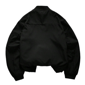 Blouson bomber noir pour homme, coupe-vent, fermeture éclair sur le devant, col montant, coupe classique, en polyester, pour l'automne, vestes pour homme - Product Image 6