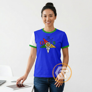 Eastern <b>Star</b> Women's Blue Summer T-<b>Shirt</b> Regular Fit O-Neck Short Sleeve Casual Jersey Fabric 100% Cotton Anti-Pilling - Product Image 2