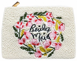 Monedero de Cuentas Hecho a Mano, Mini Bolsa Bordada con Diseño Floral, Estilo Bohemio, Cierre de Cremallera, Accesorio Femenino - Product Image 3