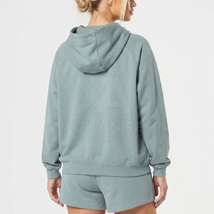 Conjunto de Sudadera con Capucha y Pantalones Cortos de Algodón Estampado Informal para Mujer, Transpirable y Ecológico, de Dos Piezas, para Vacaciones, Viajes y Relajación - Product Image 2